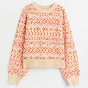 H&M Divided Size Medium Jacquard Knit Sweater